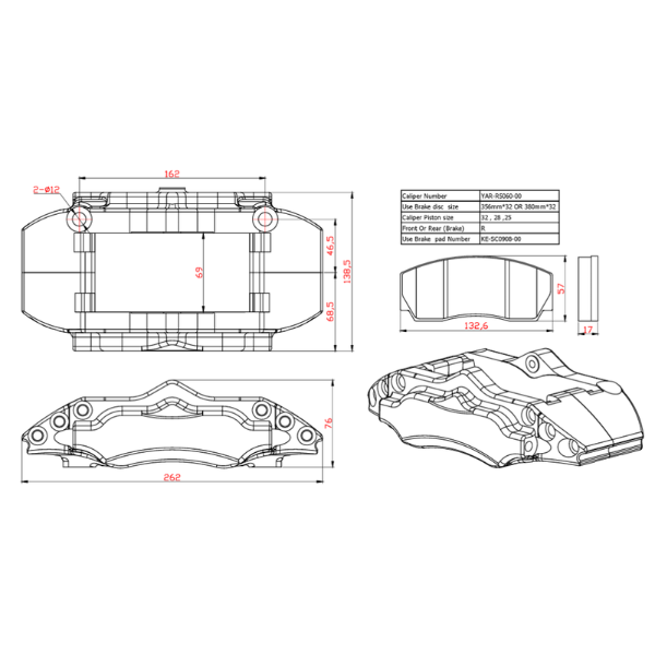 Rear BBK – Drum Version / Medium 6-Piston (19